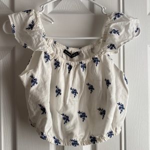 Abercrombie & Fitch Cropped and Embroidered Top